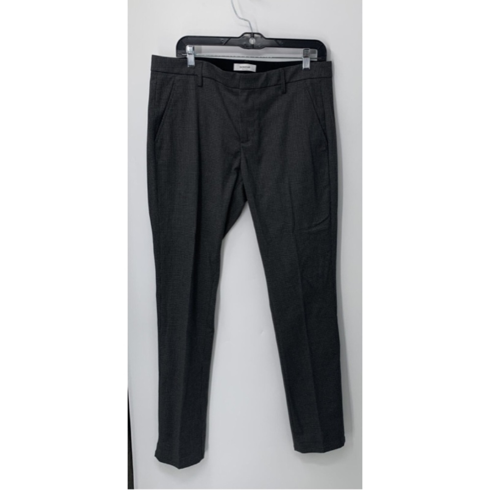 Dondup mens black gray houndstooth dress pants sz 34